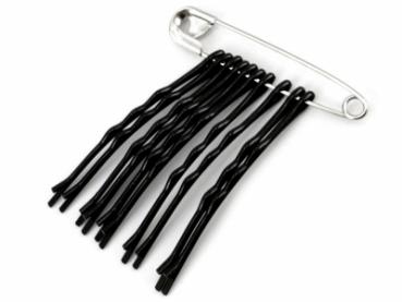 Hair clips 5 cm 10 pieces black