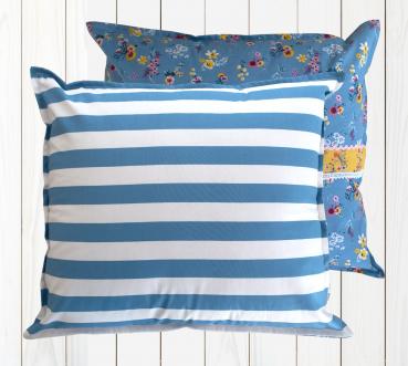 Decorative pillow by Rosa Linati with stripes Maritim Nordstyle Ambiente Allure Blue White Pillowcase 100% cotton with pillow